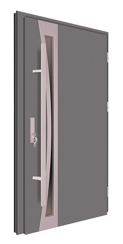Drzwi wejściowe antracyt pochwyt 150 cm inox 68MK7
