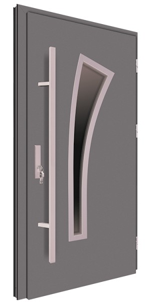 Drzwi zewnętrzne antracyt pochwyt 150 cm inox 92MK9
