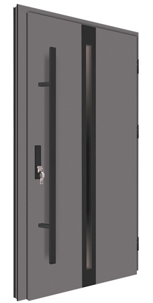 Drzwi zewnętrzne antracyt czarny pochwyt 150 cm 92MK14