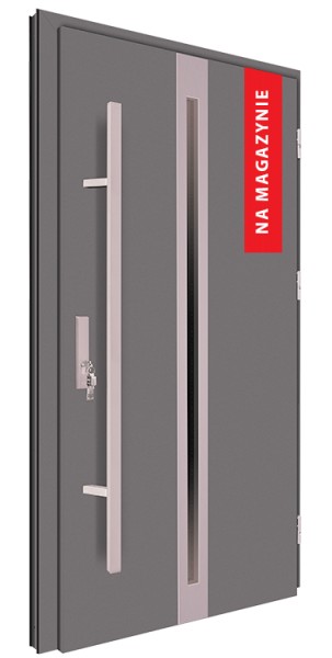 Drzwi wejściowe antracyt pochwyt 150 cm inox 68MK14
