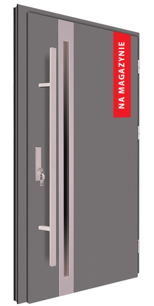 Drzwi zewnętrzne antracyt pochwyt 150 cm inox 92MK13 MK-DOOR