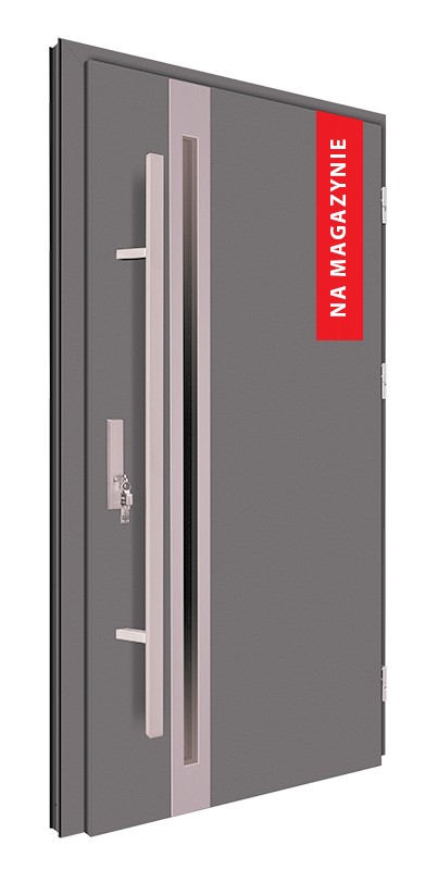 Drzwi zewnętrzne antracyt pochwyt 150 cm inox 92MK13 MK-DOOR